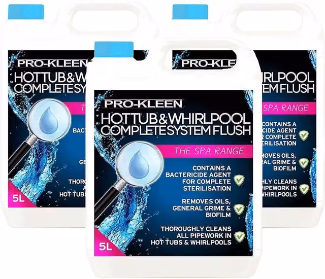 ProKleen Hot Tub and Whirlpool Complete System Flush Cleaner, 3 x 5 l