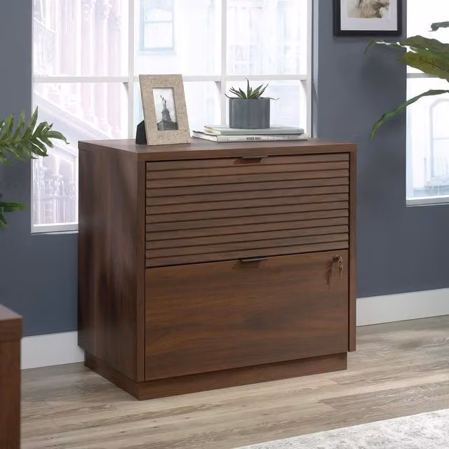 Teknik Office Elstree Lateral 2 Drawer Filer in Spiced Mahogany Brown