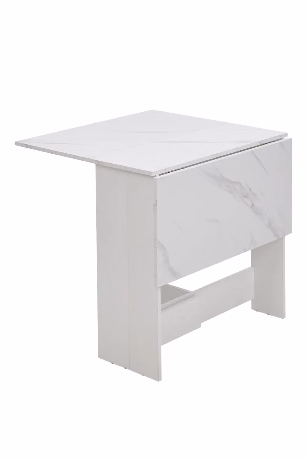 Living and Home Modern Drop Leaf Foldable Dining Table in White, Width: 103 cm – 3