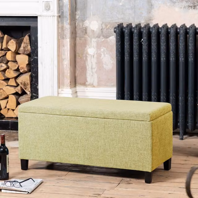 Artemis Home Henbury Green Fabric Storage Ottoman