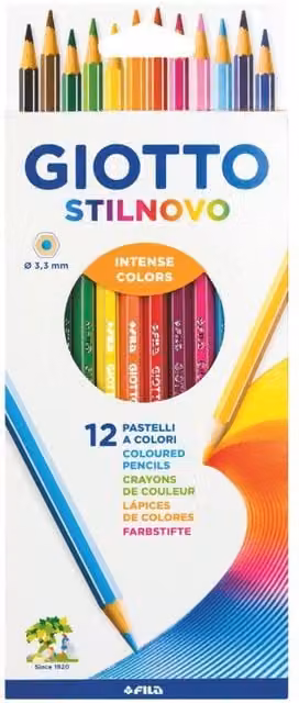 Giotto Stilnovo Multicolour Wood Pencil Set, 12 Piece
