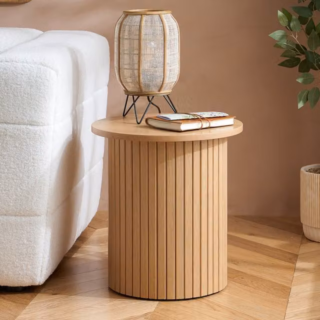 Birlea Axel Brown Fluted Round Side Table