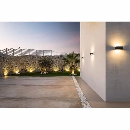 Netlighting Nemesis IP65 Outdoor LED Up Down Wall Light, Grey, 17.5W, 2700K, 1816 lm, H: 22 cm x W: 9 cm x D: 9 cm – 2