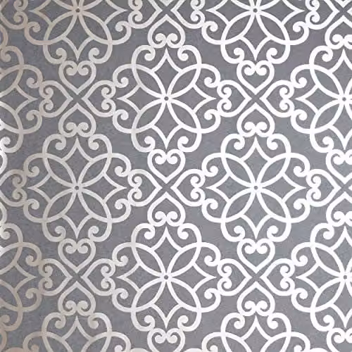 Arthouse Ornate Motif Charcoal and Rose Gold Wallpaper with Metallic Design on Matt Grey Background, W: 53 cm, L: 1005 cm – 1