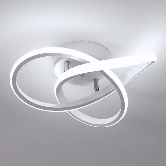 Pheashine Modern White LED Ceiling Light, 30W, 6500K Cool White, Diameter: 30 cm