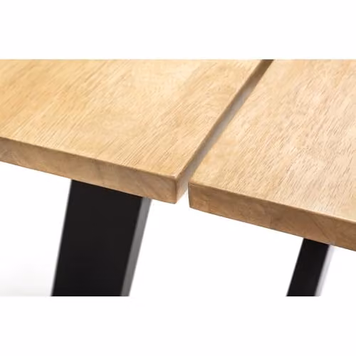 Julian Bowen Hockley Rectangular Trestle Dining Table in Black and Oak, W/D/H: 190 x 73.5 x 75 cm – 3