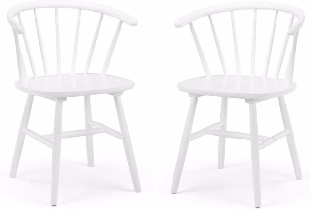 Julian Bowen Set of 2 Modena Classic Dining Chairs in White Wood