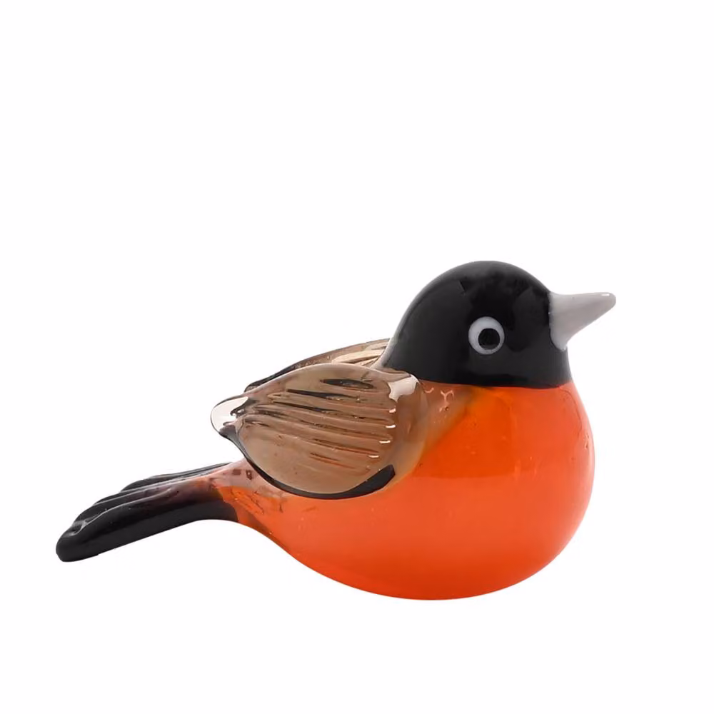 Objets d'Art Miniature Robin Glass Figurine in Multicolour – 2