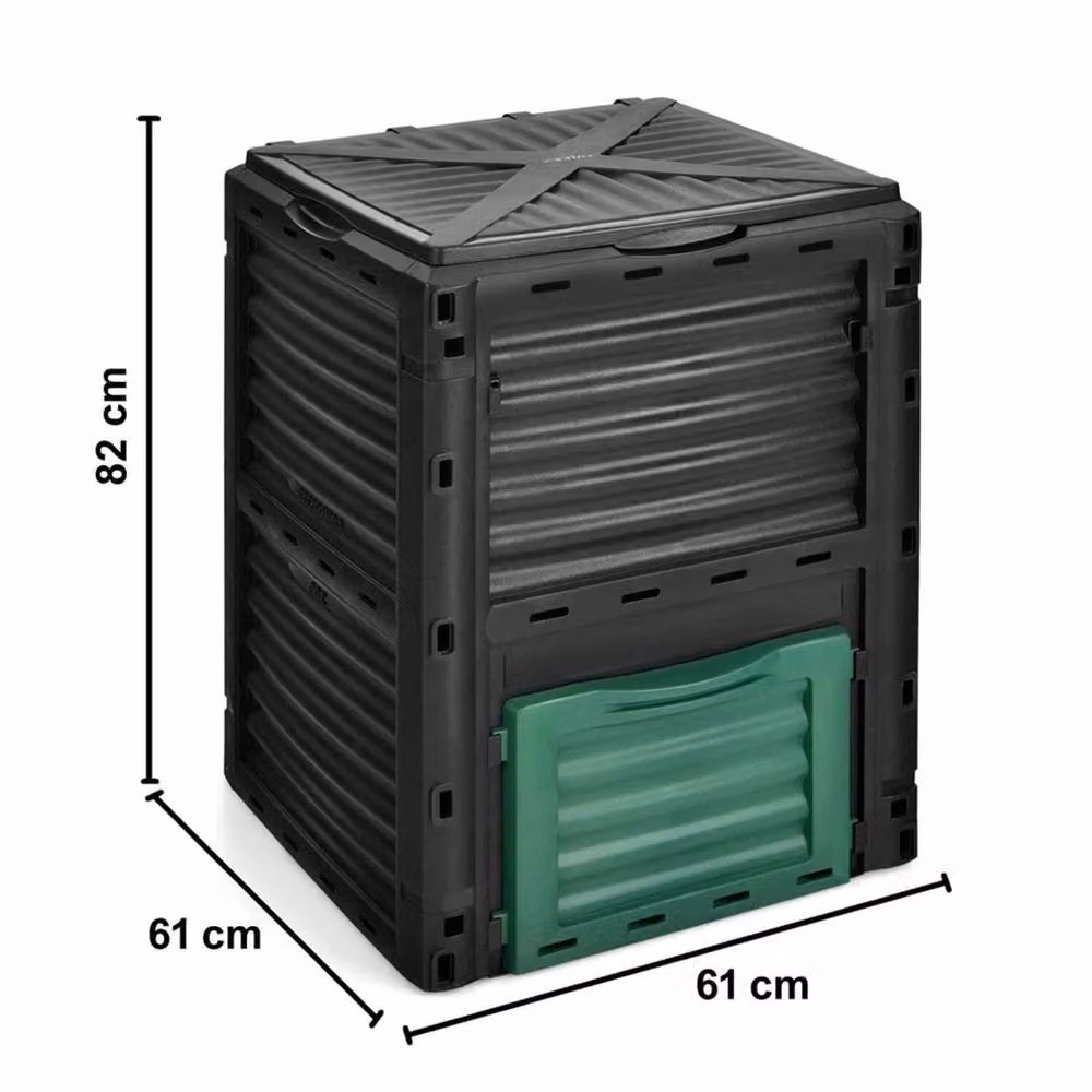 Nordara 300L Rotatable Composter Bin Garden Tidy Storage Bin in Black, W/D/H: 100 x 120 x 15 cm – 2