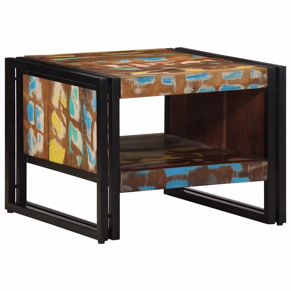 Berkfield Home Multicolour Reclaimed Solid Wood Coffee Table, W/D/H: 50 x 50 x 38 cm – 2