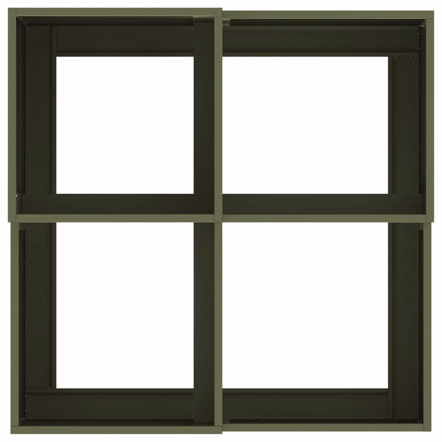 Berkfield Home Garden Steel Planter in Green, W/D/H: 80 x 80 x 48 cm – 3