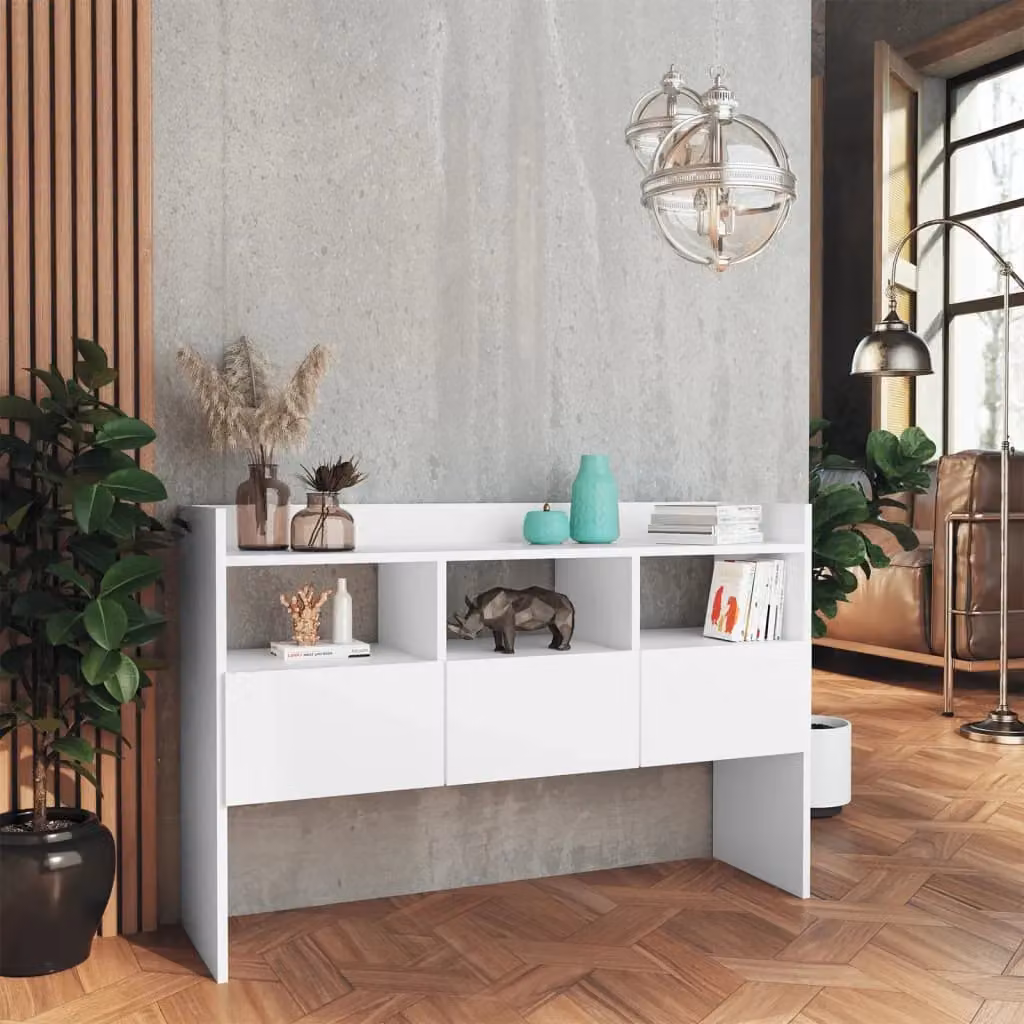 Berkfield Home White Modern Sideboard in Matt MDF, W/D/H: 105 x 30 x 70 cm – 2