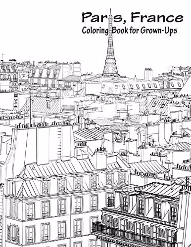Paris, France Coloring Book for Grown-Ups Volume 1 by Createspace