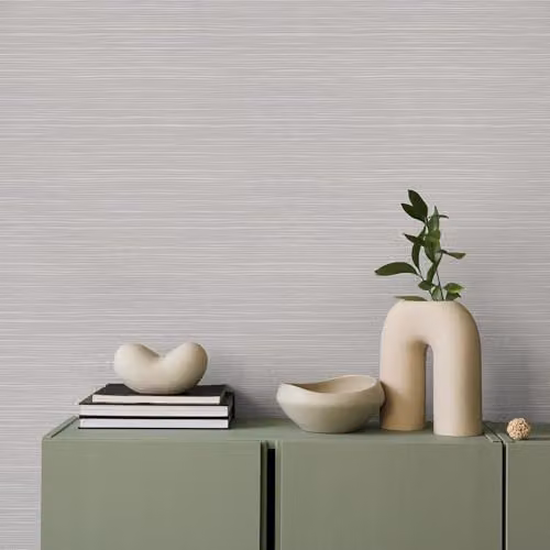 Superfresco Easy Emperor Grasscloth Pearl Wallpaper in Beige Striped Textile Pattern – 2