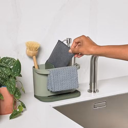 ReBorn Recycled Kitchen Sink Tidy Organiser in Sage Green – 3