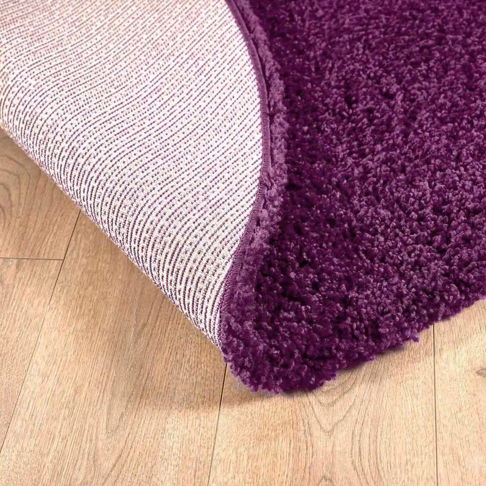 Bravich LTD California Thick Shaggy Round Rug in Green or Purple – 2