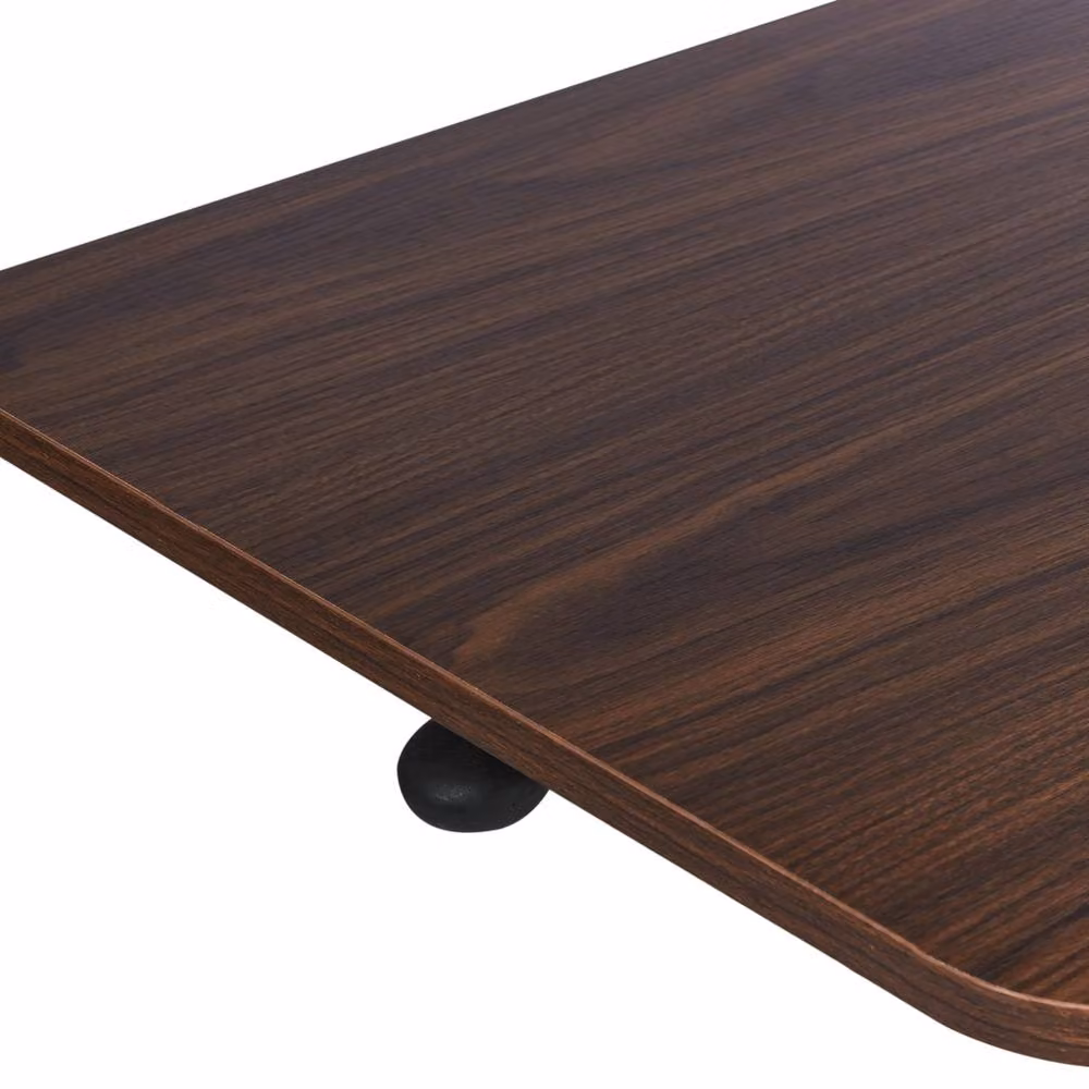 Wyld Haus Mobile Adjustable Laptop Desk in Brown with Steel Wheels and Manual Crank Height Adjustment – 3