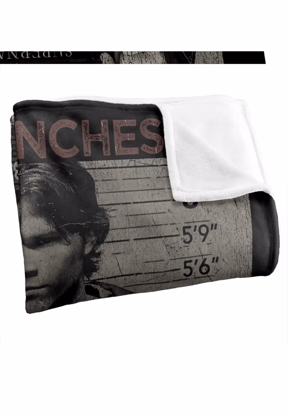 Warner Brothers Supernatural Sam Mug Shot Silky Touch Super Soft Throw Blanket in White – 3