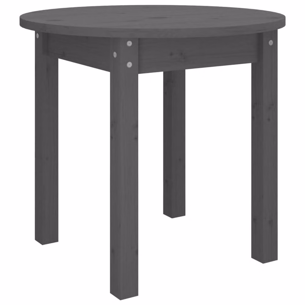 Berkfield Home Beautiful Round Solid Pine Coffee Table in Grey, Diameter: 45 cm, Height: 40 cm – 2