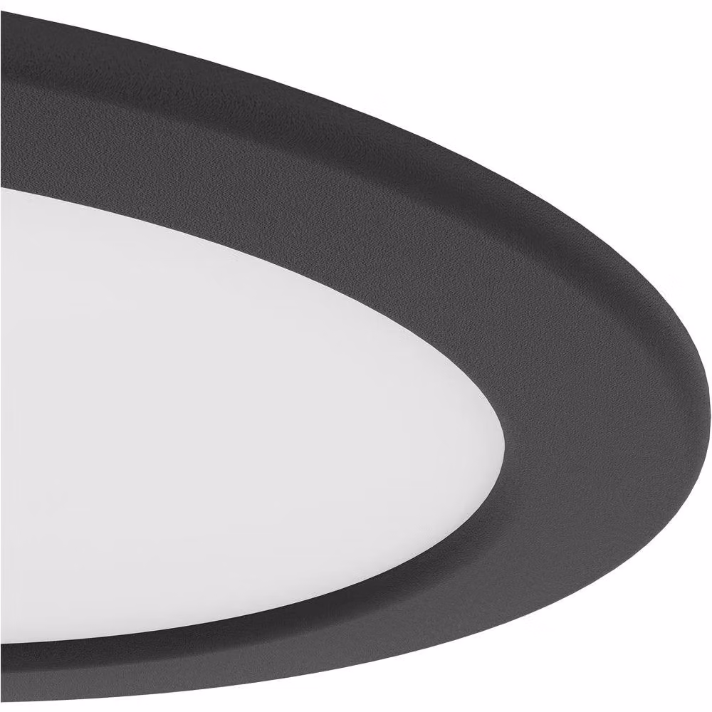 Loops Modern Black LED Ceiling Light with Glass and Metal Semi Flush Design – 4
