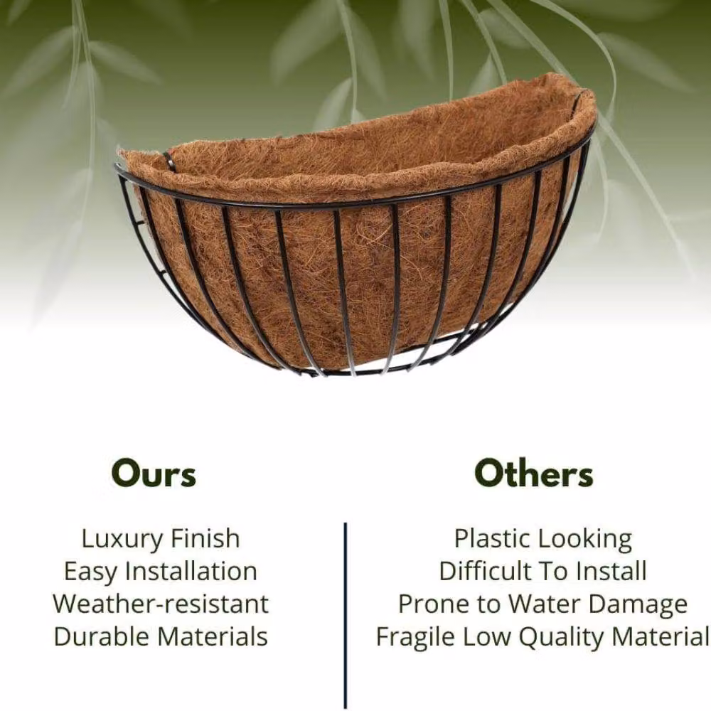Marco Paul Brown Ornamental Hanging Garden Flower Wall Basket Planter – 4
