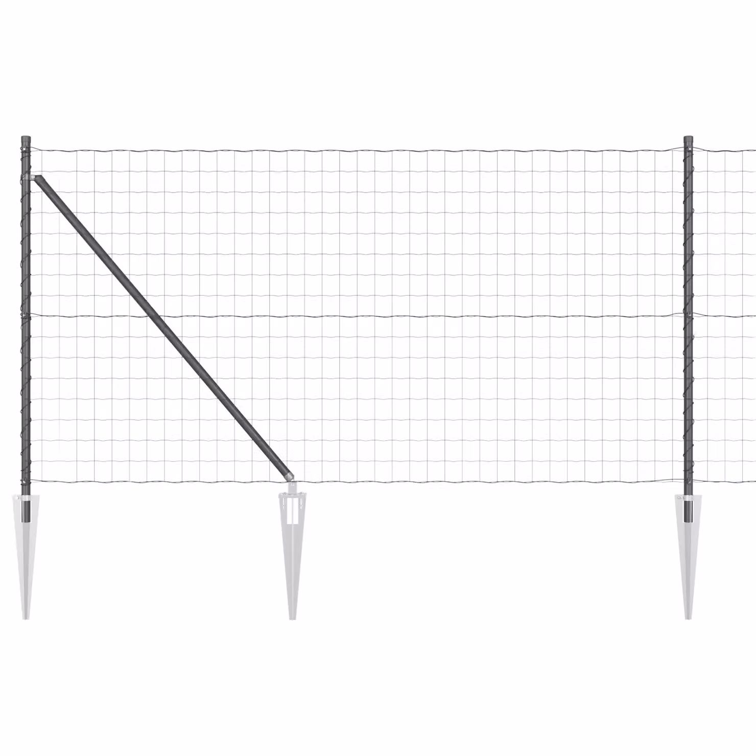 Berkfield Home Euro Fence with 13 Spike Posts, 25 m, Galvanised Steel, Grey/Silver – 2