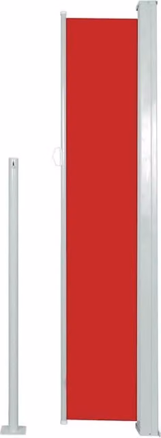 Berkfield Home Red Retractable Side Awning with Polyester Fabric and Steel Frame, W/D/H: 500 x 100 x 100 cm