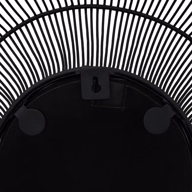 KDMK Chico Industrial Round Metal Wire-Framed Wall Mirror in Black