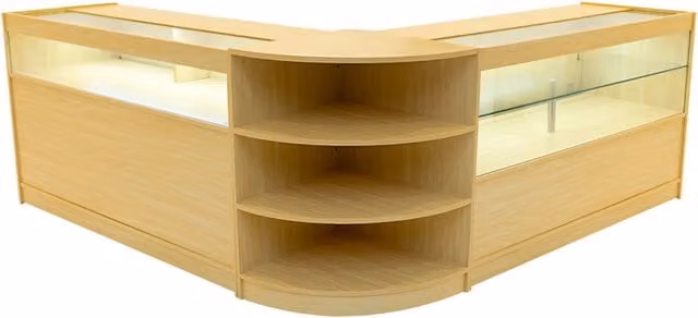 Monstershop Harmonia LED Shop Counter Set B1500, C1500 & LM60 in Maple Beige