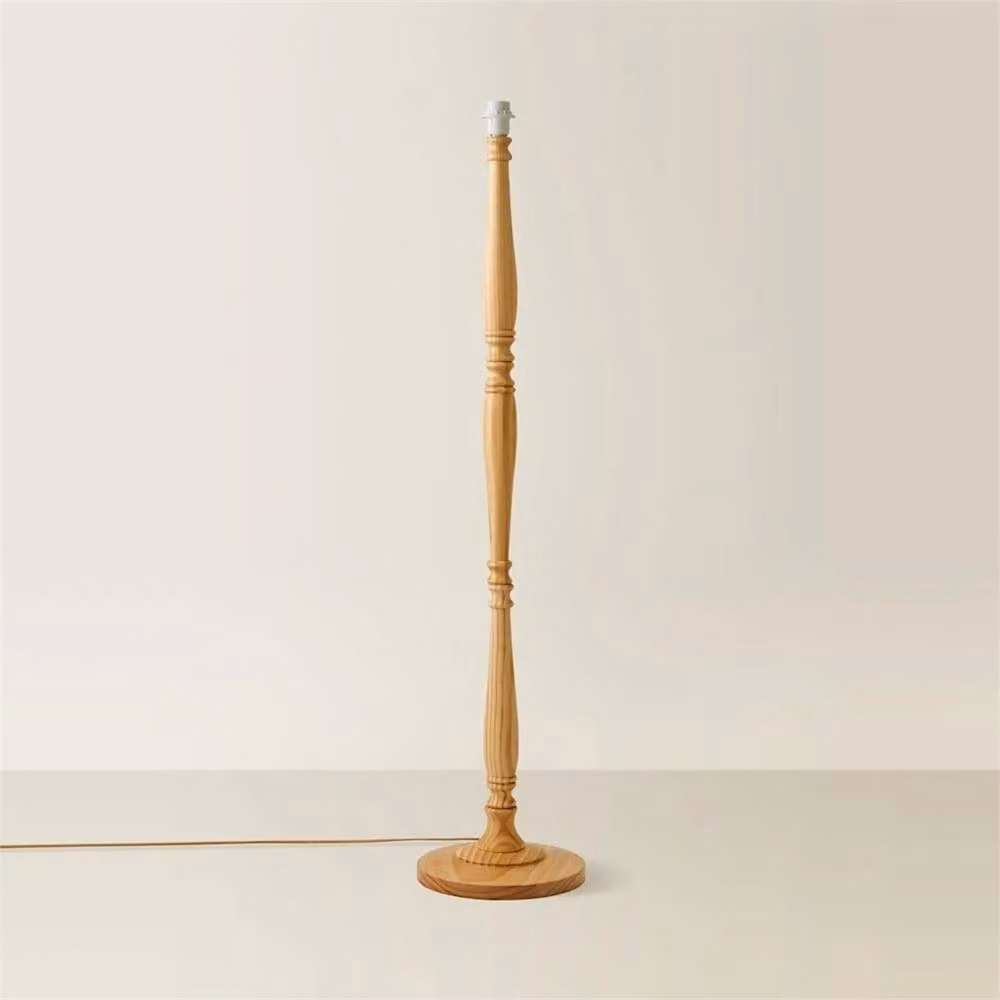 Nordara Classic Wooden Candle Stick Floor Lamp Base in Brown – 2