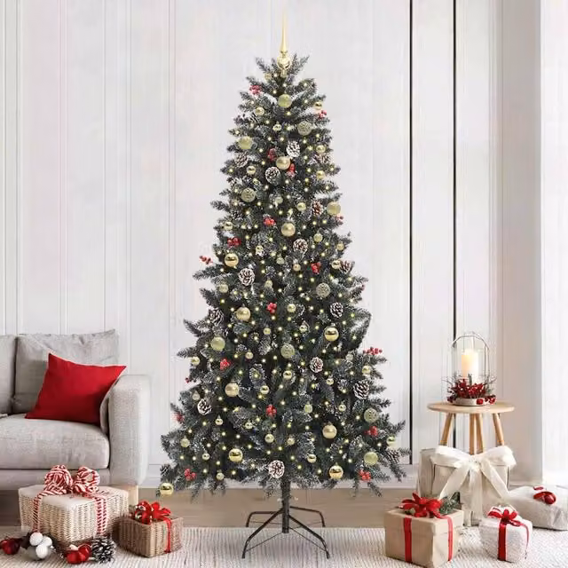 Berkfield Home Artificial Christmas Tree, Green, W/D/H: 129.5 x 129.5 x 240 cm – 1