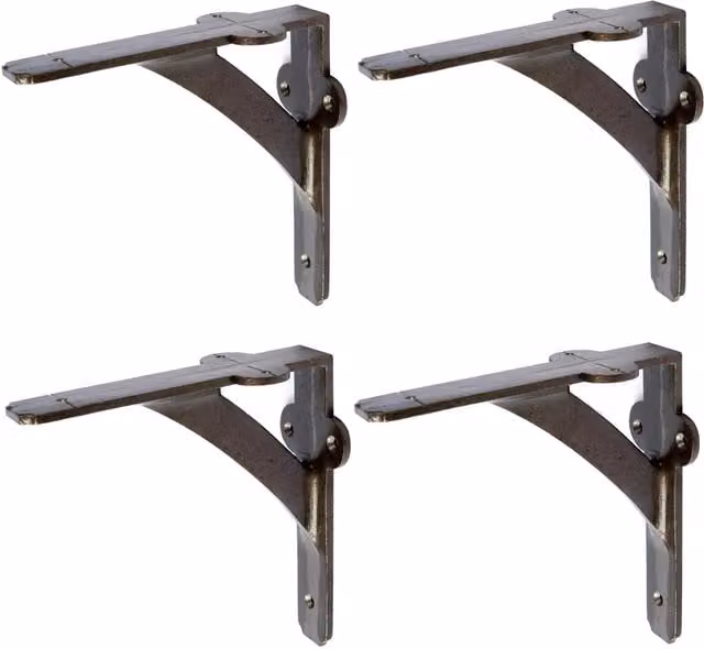 Hammer and Tongs Iron Shelf Bracket, Grey, Pack of 4, Diameter: 150 mm