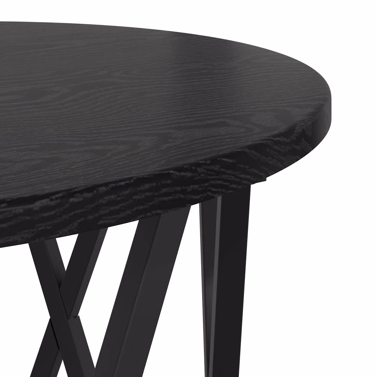 Berkfield Home Black Oak and Metal Modern Geometric Coffee Table with Round Nested Tops and X-Frame Design – 5
