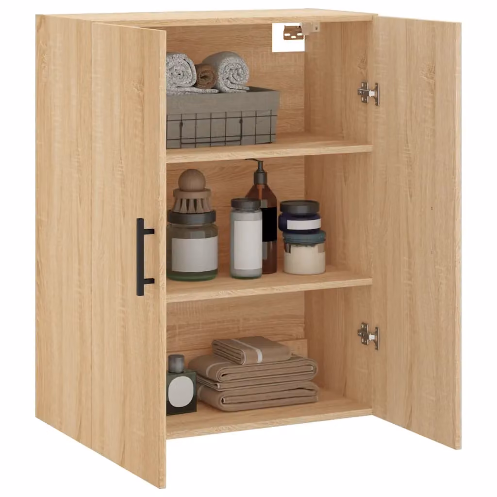 Berkfield Home Wall Mounted Sonoma Oak Cabinet in Brown, W/D/H: 69.5 x 34 x 90 cm – 3