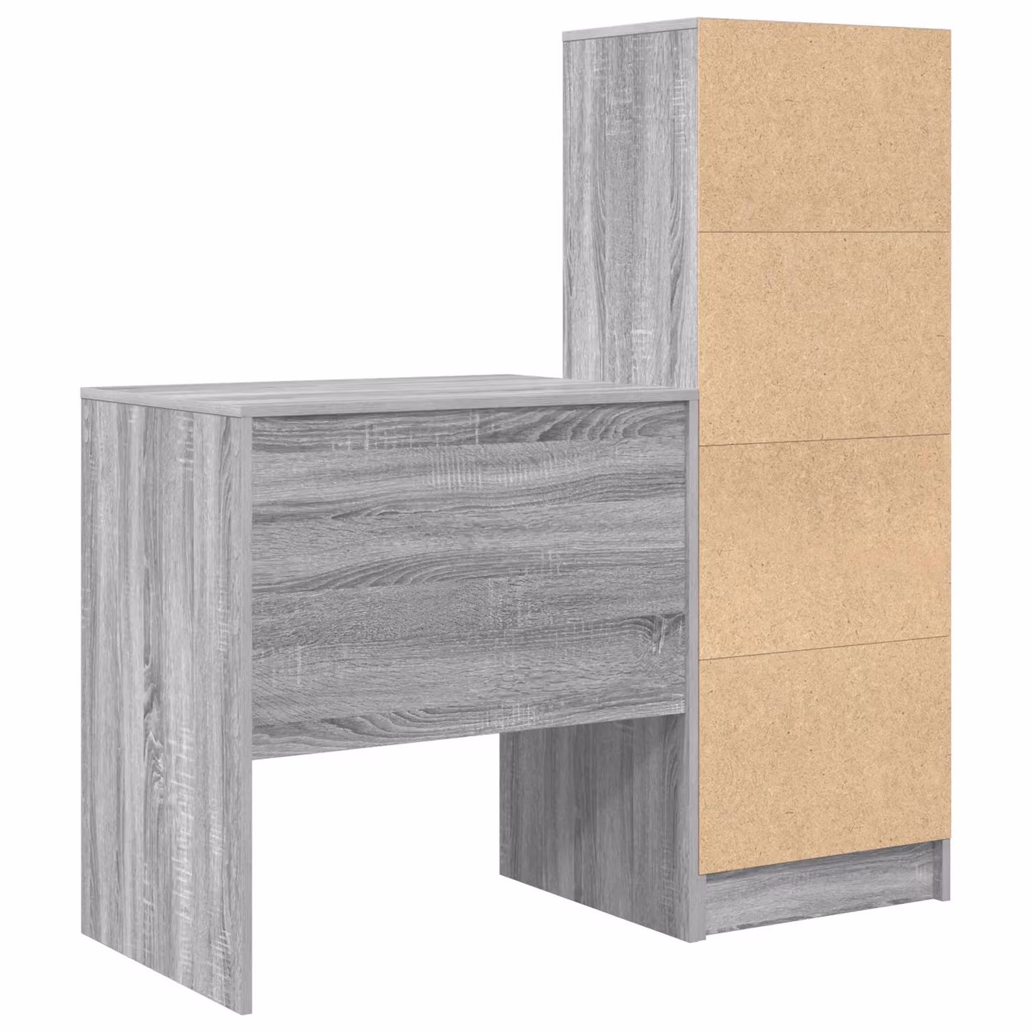 Berkfield Modern Writing Desk with Storage in Grey Matt MDF – 4