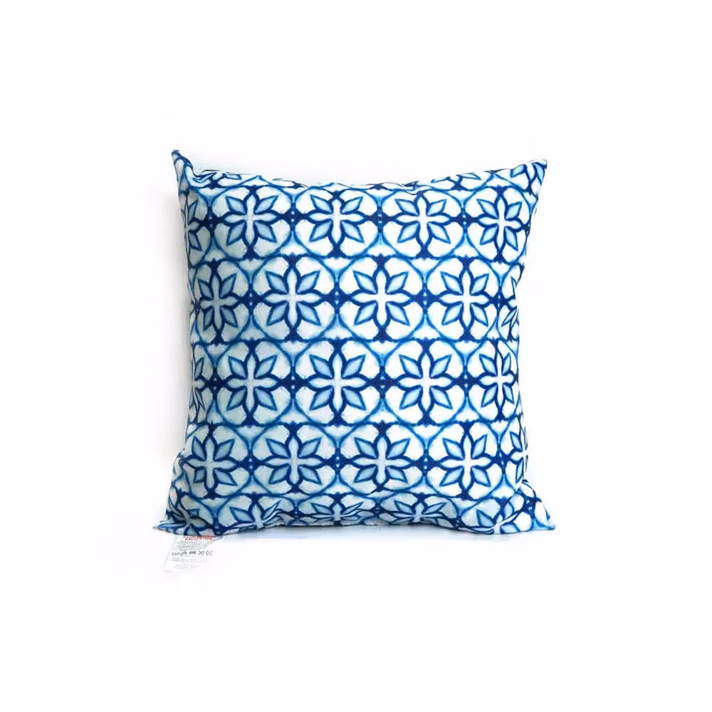 Voltico Gardenista Floral Decorative Square Garden Cushion, Blue, White and Multicolour, W/D/H: 45 x 45 x 45 cm – 2