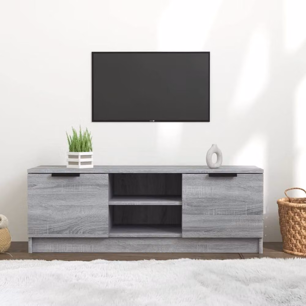 Berkfield Home Modern Grey Sonoma TV Cabinet, W/D/H: 102 x 35 x 36.5 cm – 2