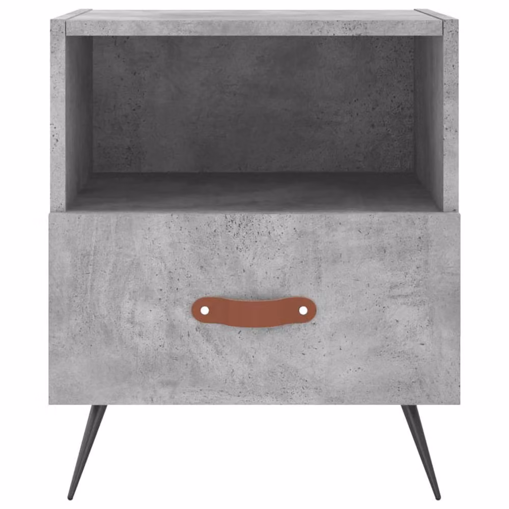 Berkfield Home Modern Bedside Cabinets, 2 Pack, Concrete Grey, W: 40 cm, D: 35 cm, H: 47.5 cm – 2