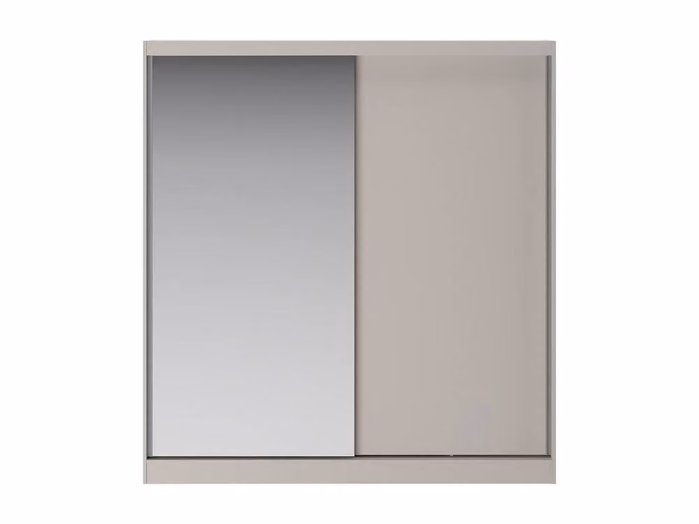 Vente-unique OCHIRA 2-Door Sliding Wardrobe with Mirror in Beige, W: 200.2 cm, D: 58.5 cm, H: 215.6 cm – 2