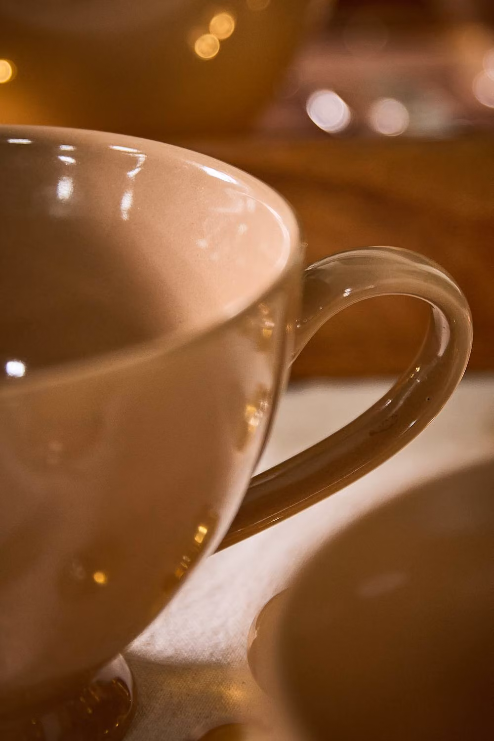 Dibor Montmartre Set of 12 Large Mocha Cream Ceramic Tea Cups and Coffee Mugs in Beige – 4