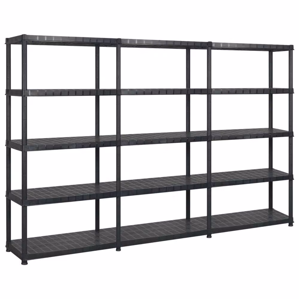 Berkfield Home 5-Tier Plastic Storage Shelf in Black, W/D/H: 274.5 x 45.7 x 185 cm – 2