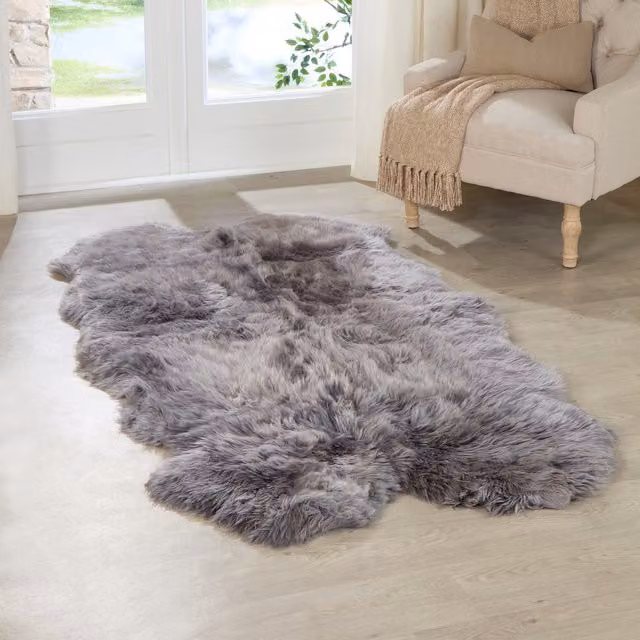 Native Natural Grey Quad Sheepskin Rug