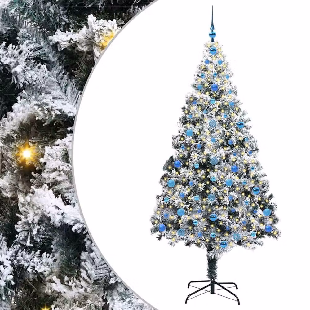 Berkfield Home Artificial Green Christmas Tree with 300 LEDs and Stand, Height: 210 cm – 2