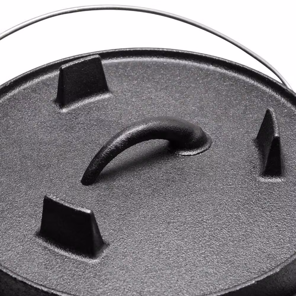 KORVIXA Pre-Seasoned Cast Iron Outdoor and Camping Dutch Oven Stew Pot in Black – 3
