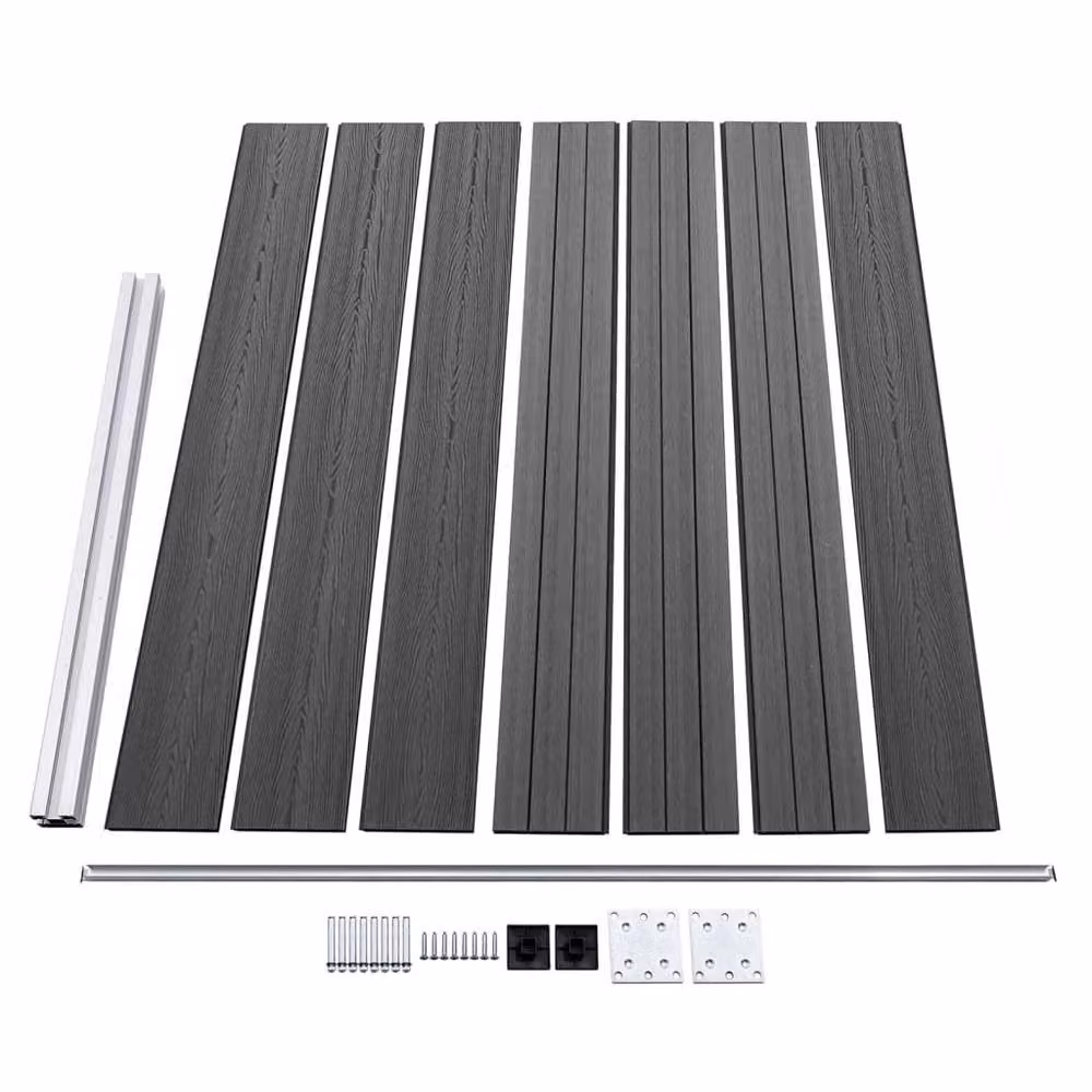 Berkfield Home Durable WPC Fence Panel Set, Black, W: 699 cm, H: 146 cm – 3
