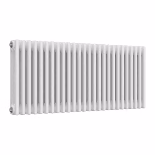 Bathroom Kingdom Reina Colona 3 Column White Traditional Steel Wall Hung Radiator H: 50 cm, W: 119 cm, D: 5 cm