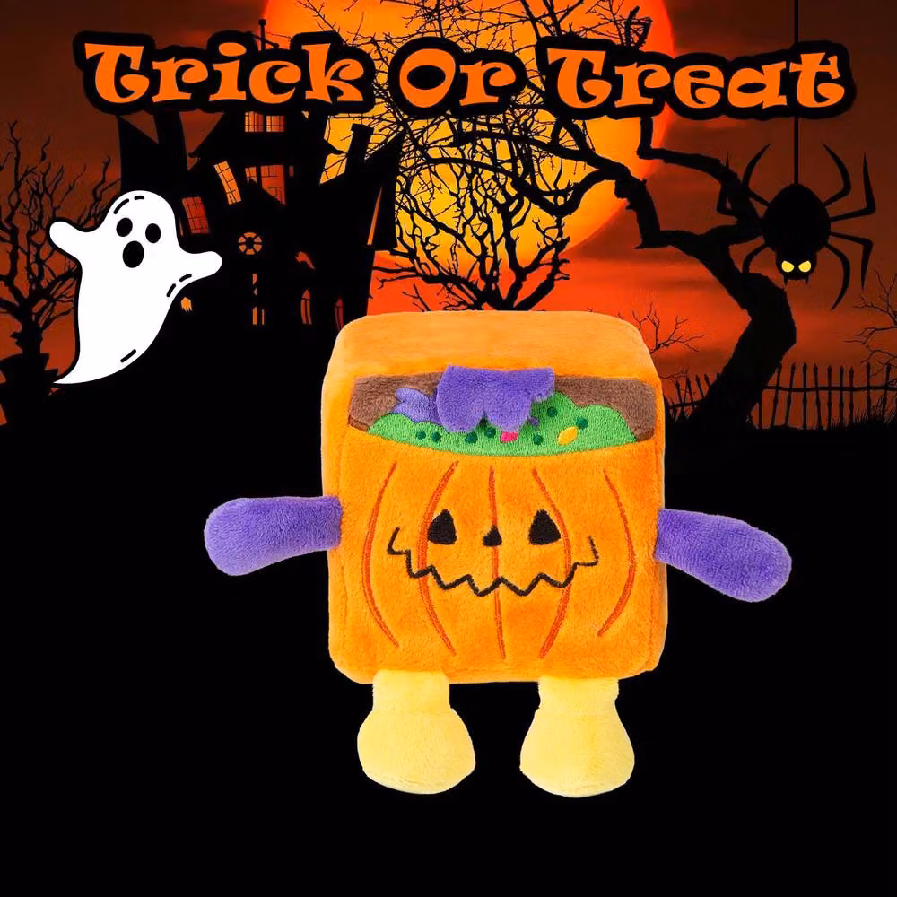 VFM e-Store Halloween Squishy Cube Plush Party Decoration, Orange, 10 x 10 x 17 cm – 3