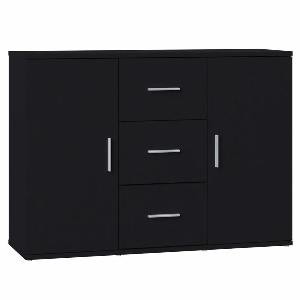 Berkfield Home Black Modern Sideboard in Matt MDF, W/D/H: 91 x 29.5 x 65 cm – 2