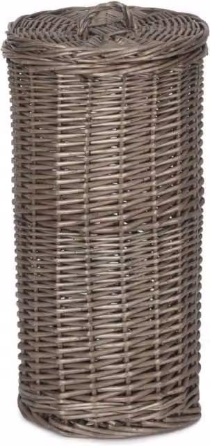 Red Hamper Freestanding Wicker Spare Roll Holder in Brown and Red – 1