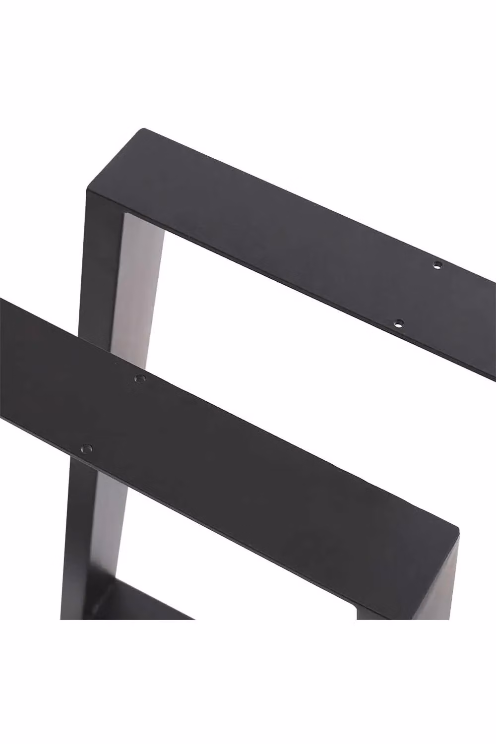 Living and Home Set of 2 Industrial Steel Furniture Legs in Black, H 71 x W 7 x D 81 cm – 3